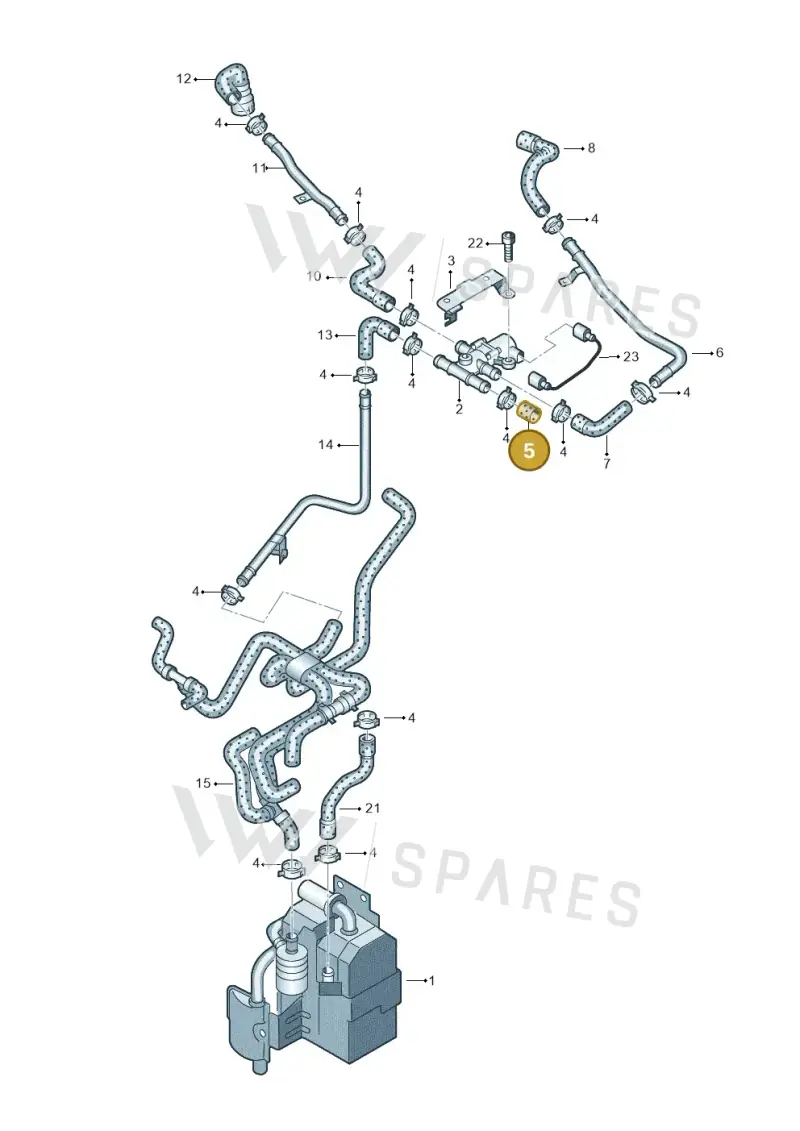 4D0121324 — Volkswagen Phaeton 4motion (2010-2016) diagram 258261100, position 5