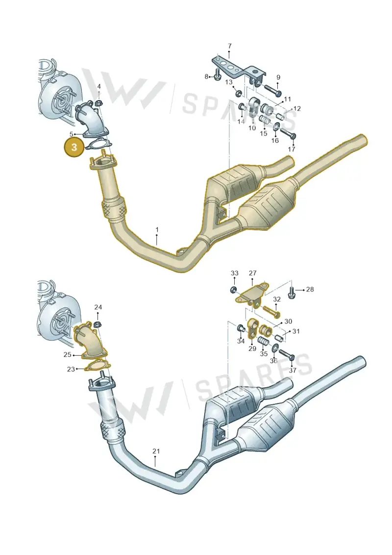 4D0253115E — Volkswagen PASSAT/4MOTION/W8 (2002-2005) diagram 219253670, position 3