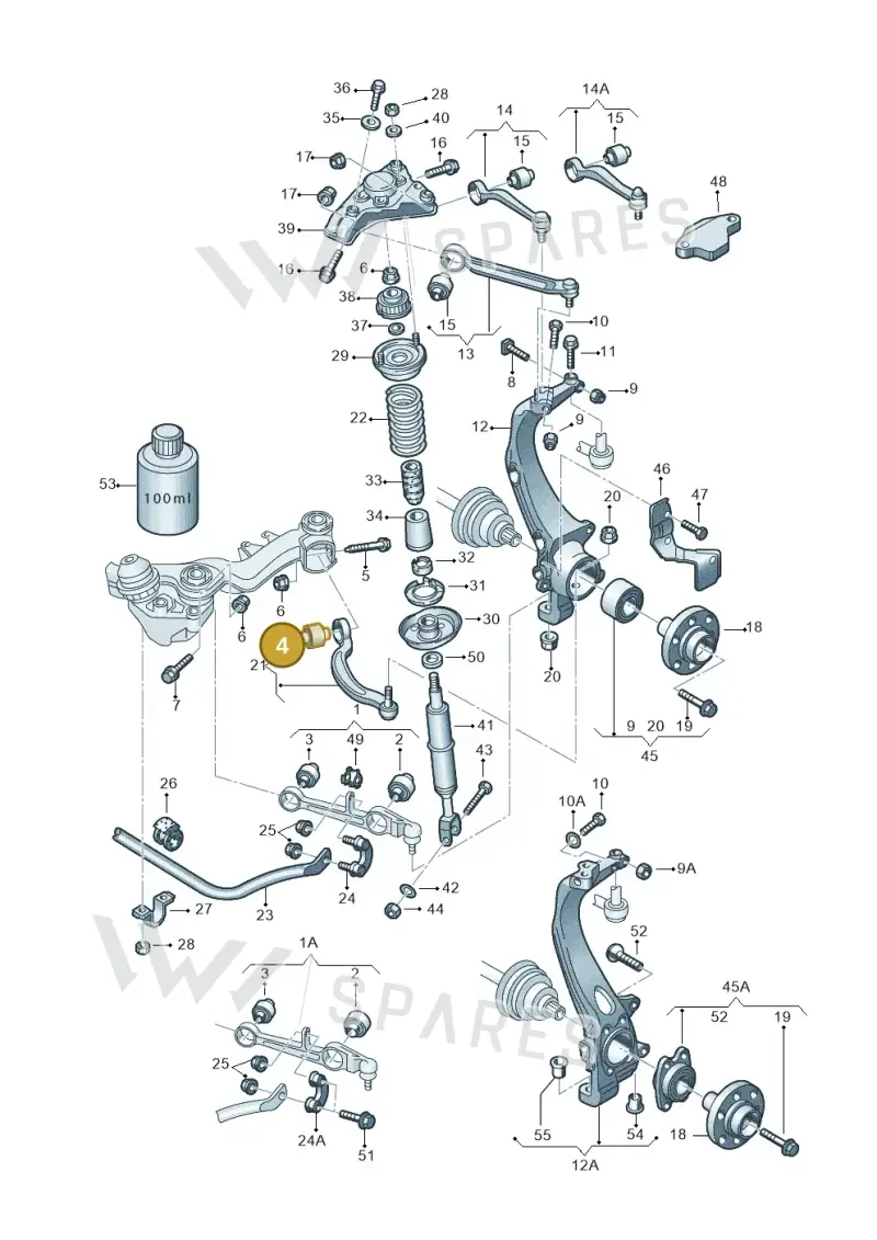 4D0407183AC — Volkswagen PASSAT                 00> (2000-) diagram 156407100, position 4