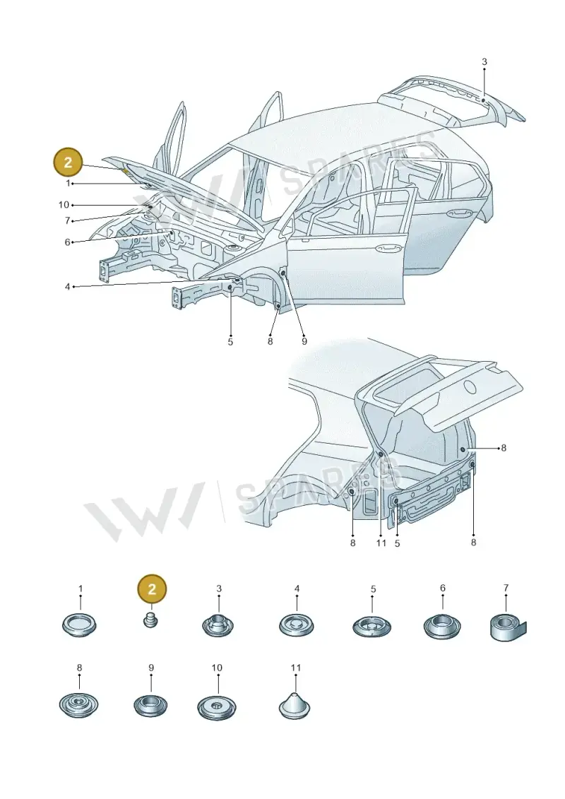 4D0803583B — Volkswagen Golf 2.0 BlueMotion (2019-2024) diagram 5h0803035, position 2