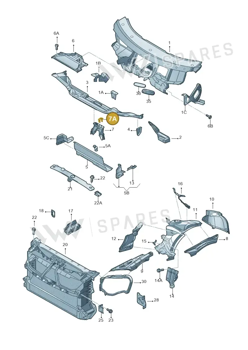 4D0805469B — Volkswagen Phaeton 4motion (2010-2016) diagram 258805000, position 7A