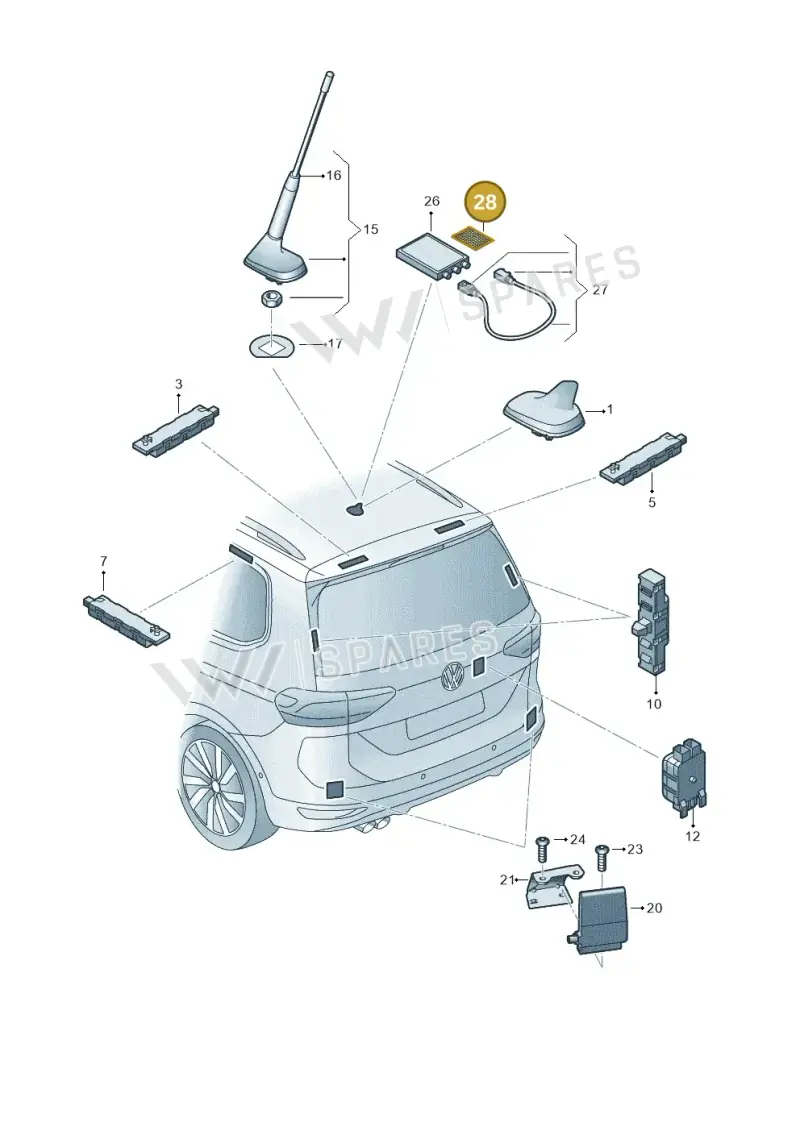 4D0863437A — Volkswagen Touran 2,0 BlueMotion (2015-2024) diagram 869035022, position 28