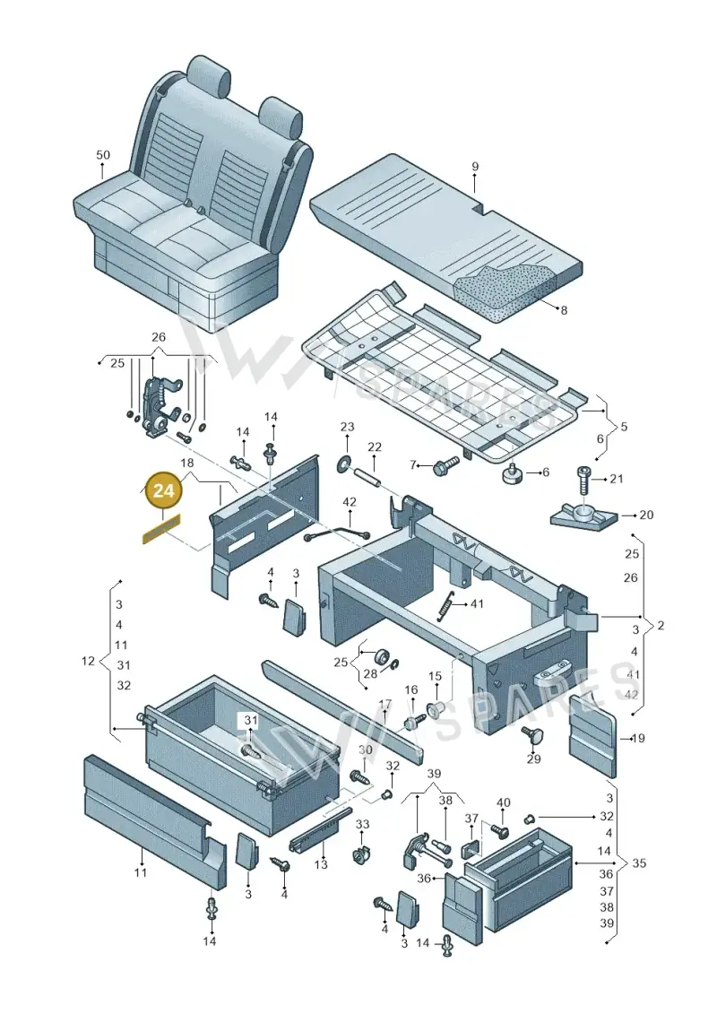4D0863437A — Volkswagen Caravelle (2019-2024) diagram 452067300, position 24