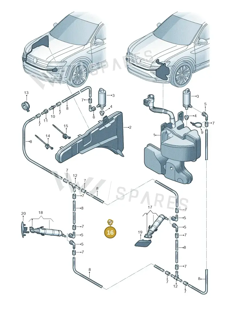 4D0971847B — Volkswagen Tiguan 2.0 4Motion (2017-2024) diagram 884955300, position 16