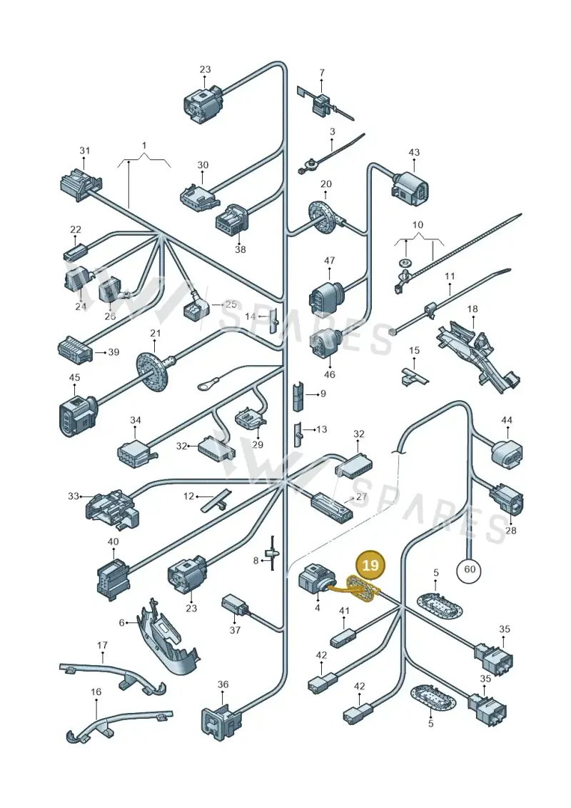 4D0971908B — Volkswagen Passat CC (2011-2016) diagram 460972020, position 19