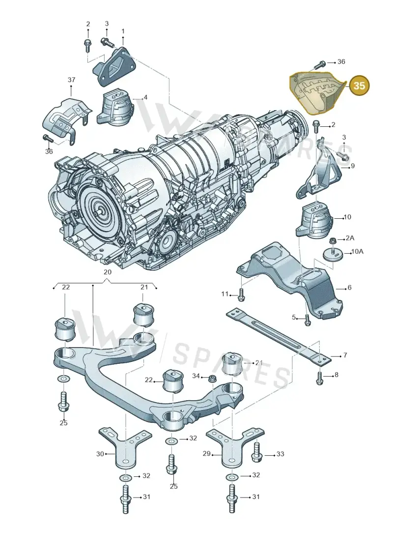 4E0301325A — Volkswagen Phaeton 4motion (2010-2016) diagram 258399850, position 35
