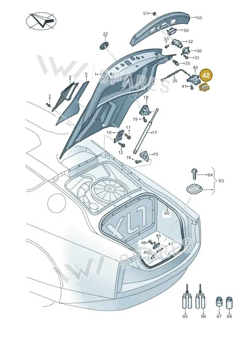 4E0827520B01C — Volkswagen 6Z3 platform diagram 760827000, position 42