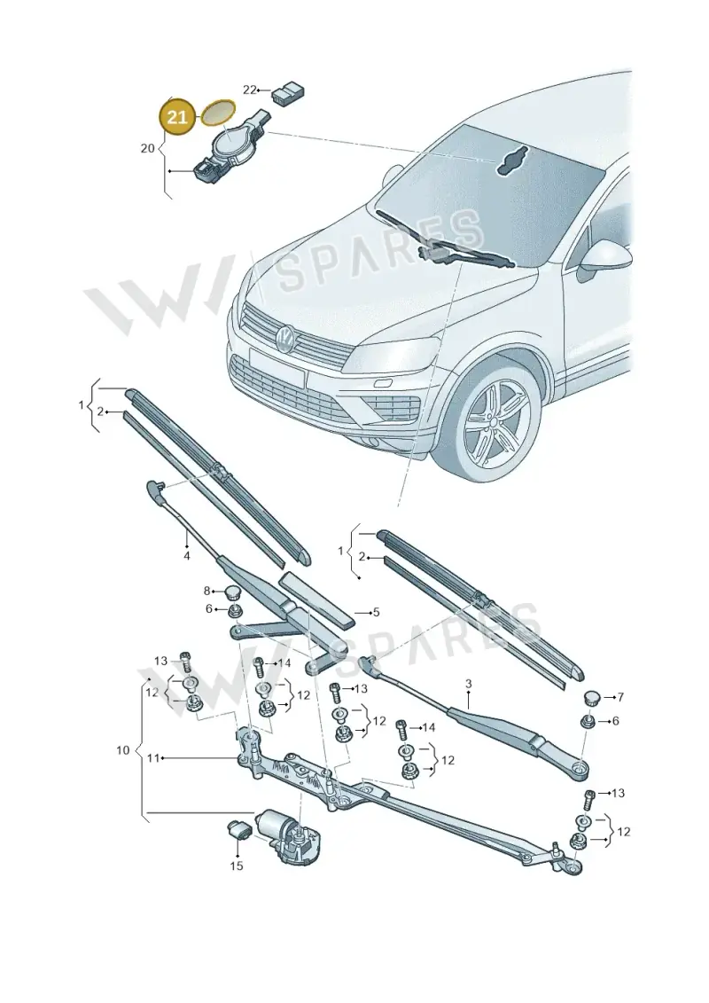 4E0955609 — Volkswagen Touareg BlueMotion (2014-2018) diagram 787955000, position 21