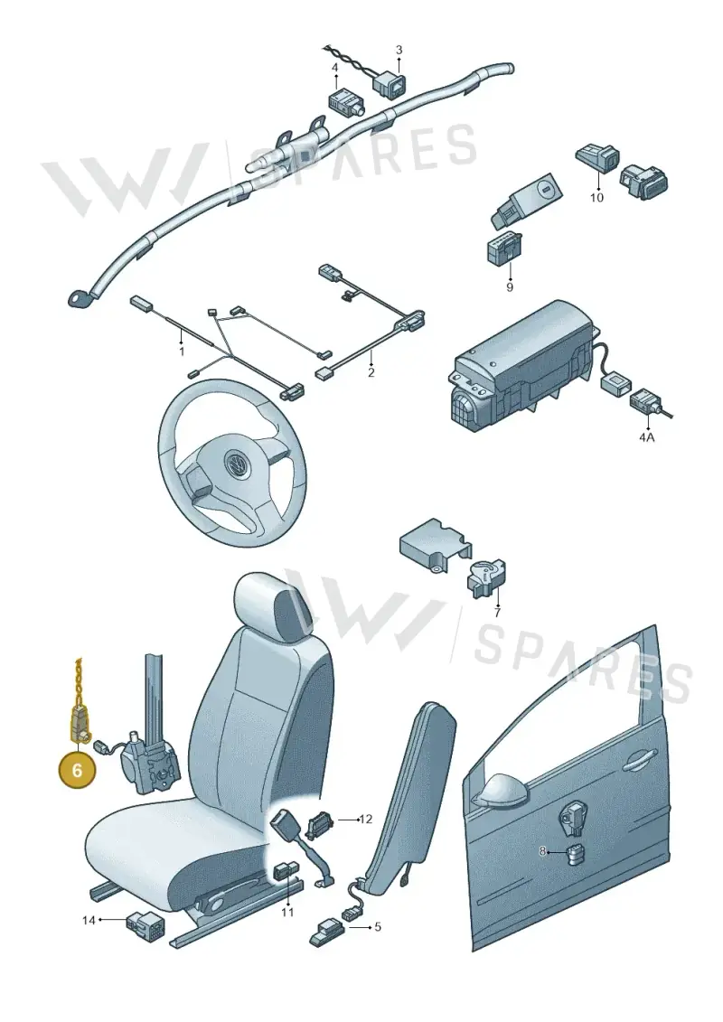 4E0973205 — Volkswagen Touareg (2012-2014) diagram 649972250, position 6
