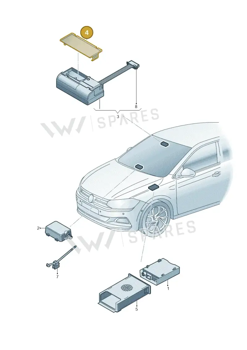4F0035720B — Volkswagen Polo 1.0 BlueMotion (2017-2024) diagram 837035650, position 4