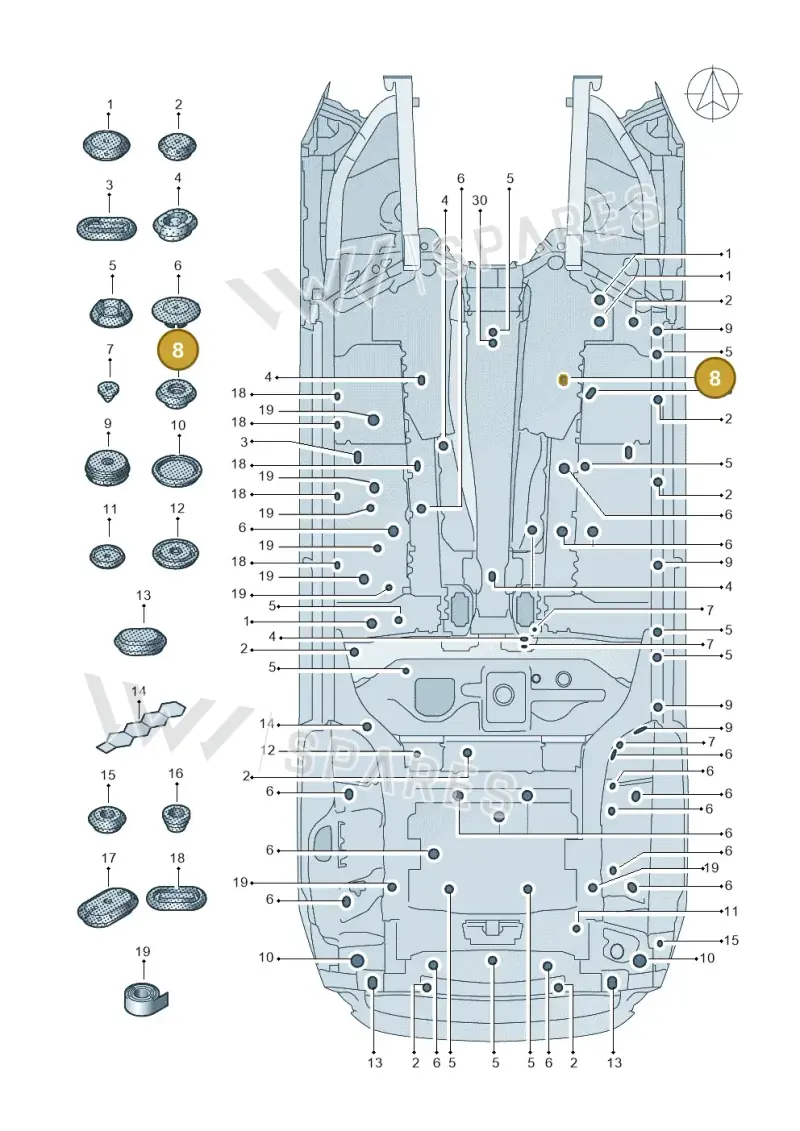 4F0803593A — Volkswagen Touareg (2017-2023) diagram 439803035, position 8