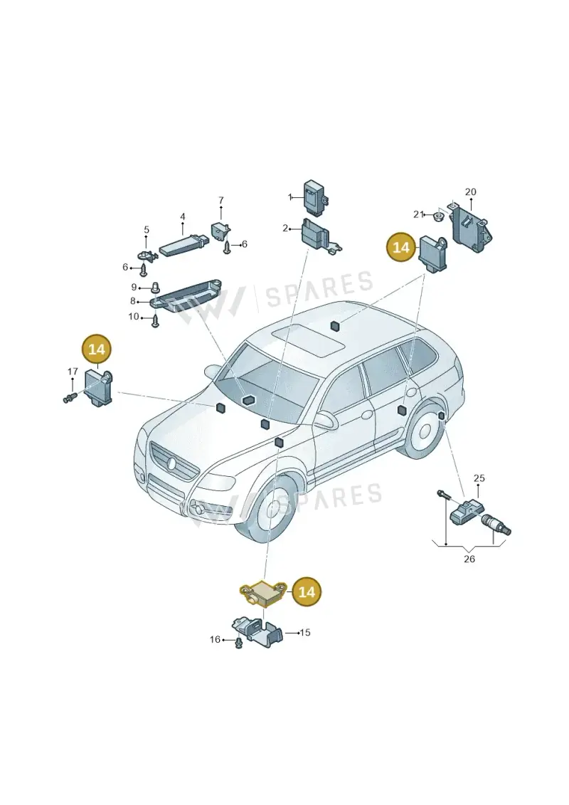 4F0907283 — Volkswagen Touareg                08> (2007-) diagram 616907100, position 14