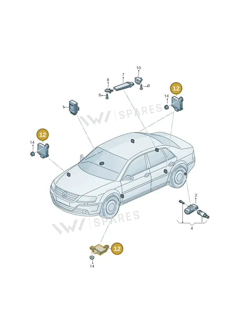 4F0907283 — Volkswagen Phaeton 4motion (2010-2016) diagram 631907100, position 12