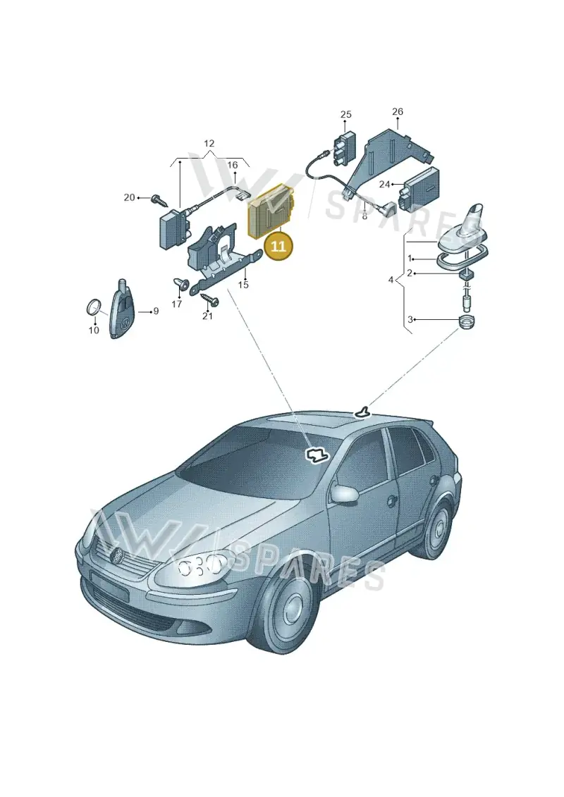 4F0909509B — Volkswagen Golf estate (2009-2013) diagram 420963200, position 11