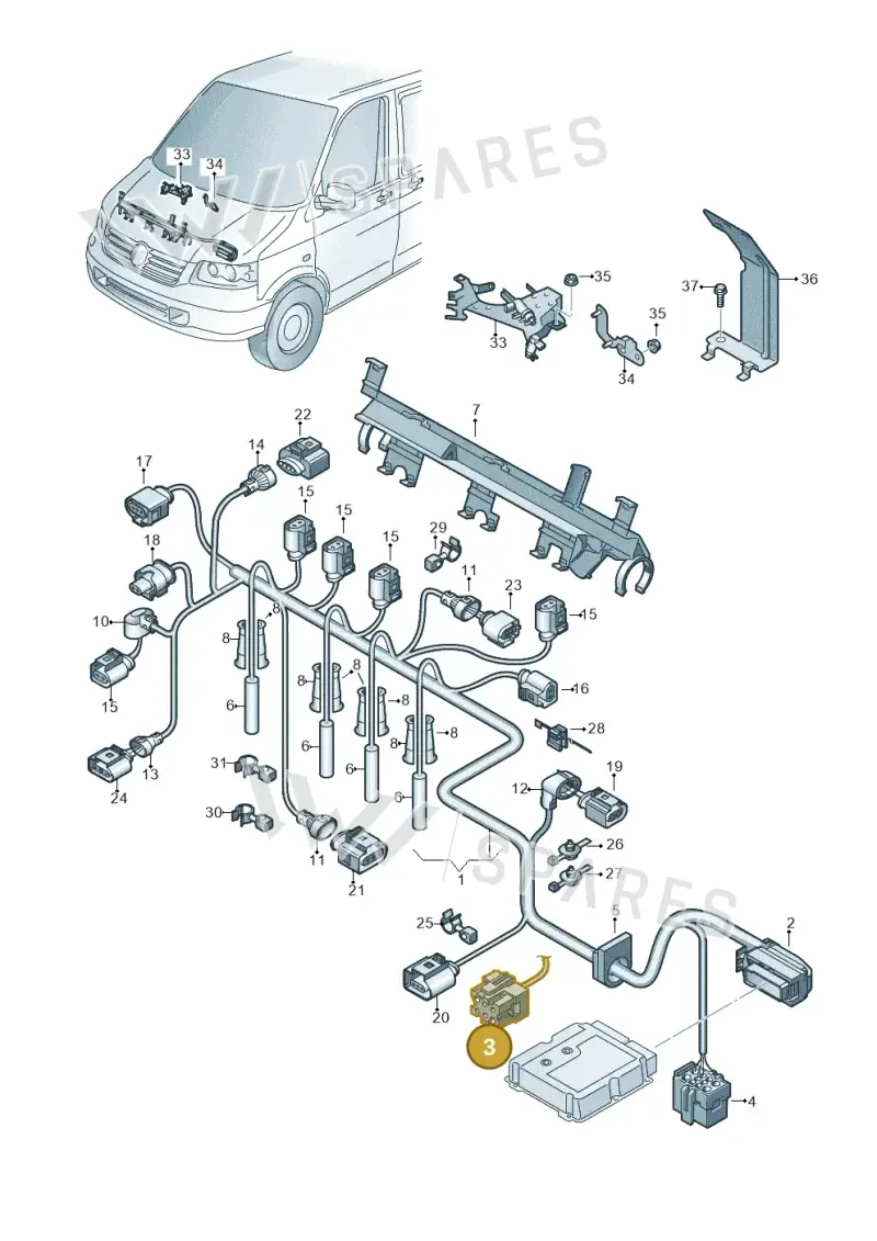 4F0937731A — Volkswagen Caravelle (2015-2019) diagram 679971060, position 3