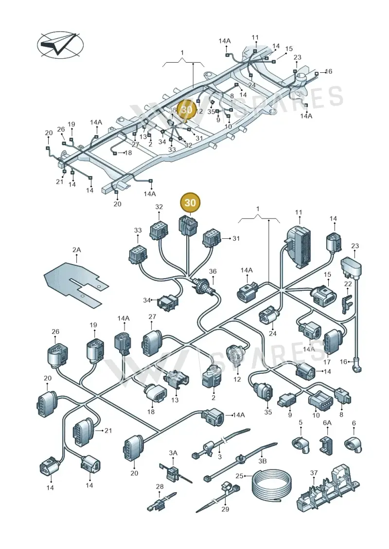4F0937733A — Volkswagen Amarok twin cab (2012-2016) diagram 749971850, position 30