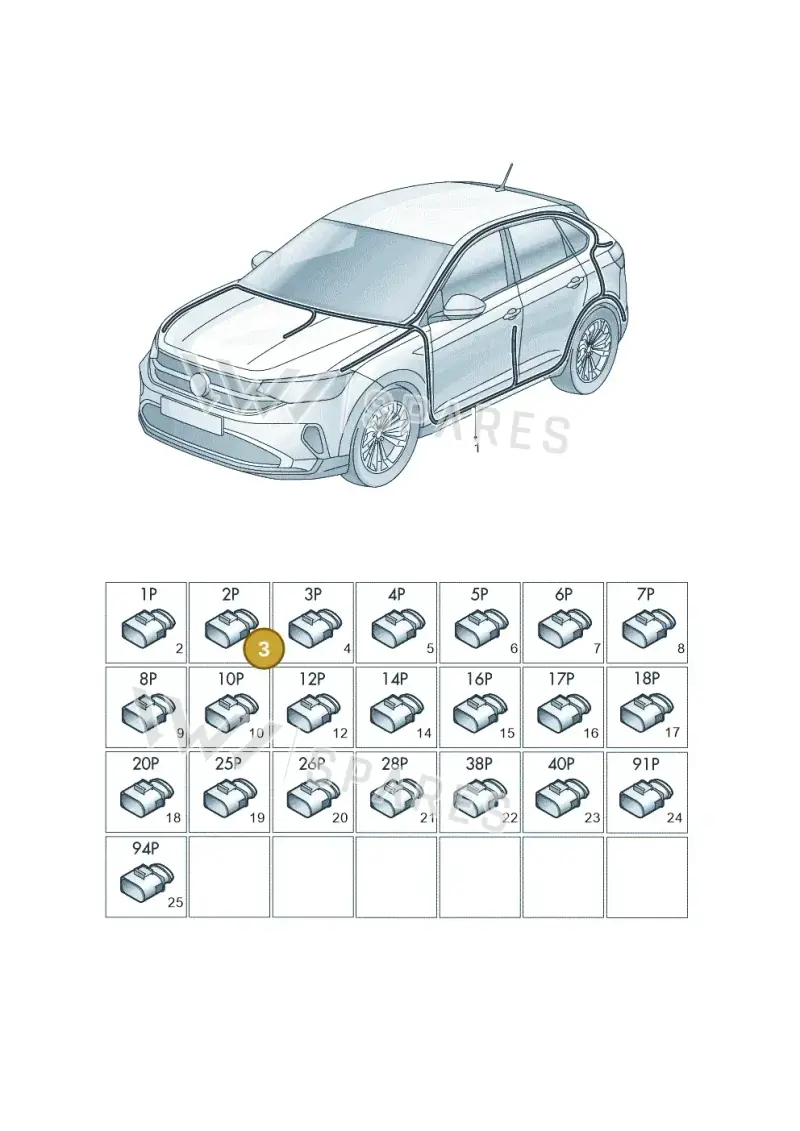 4F0973702 — Volkswagen Taigo (2021-2024) diagram 2f0971081, position 3