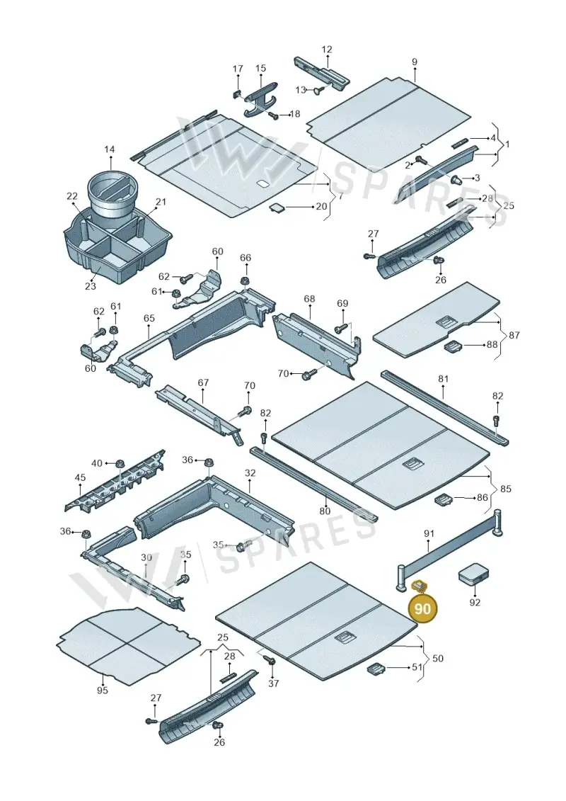 4F9863539 — Volkswagen Passat saloon (2010-2015) diagram 702863800, position 90