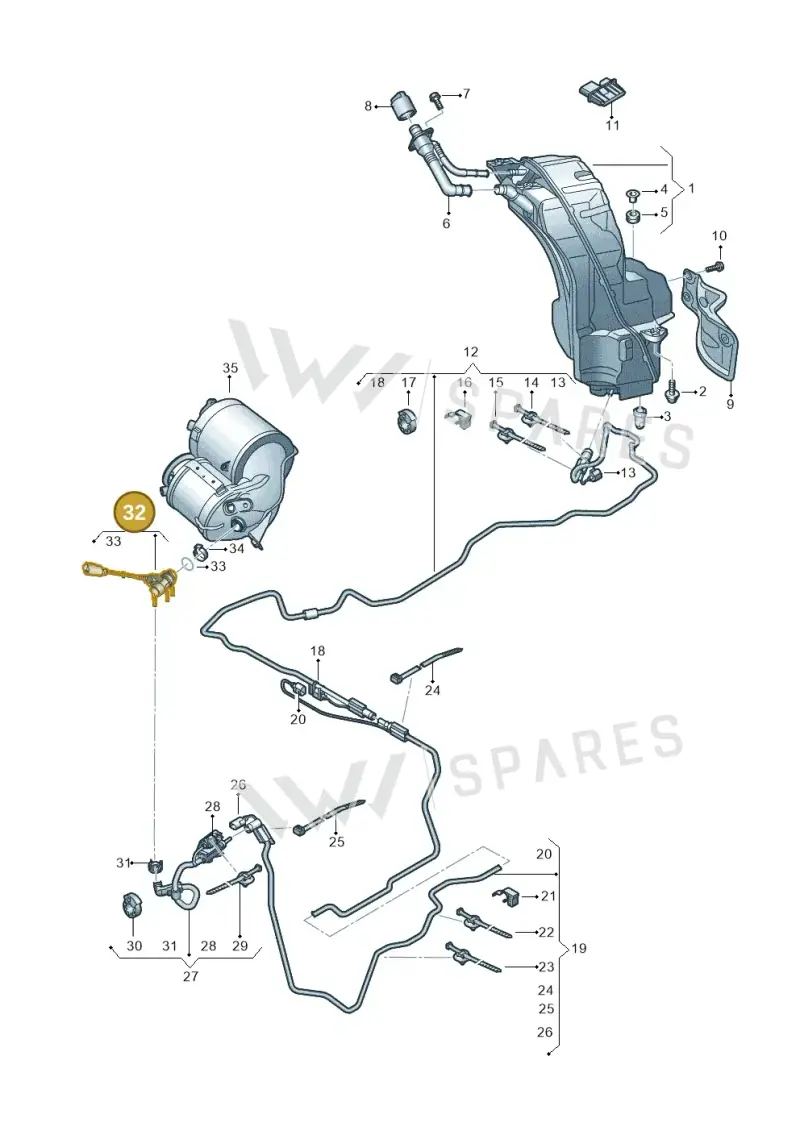 4G0131113D — Volkswagen Touareg (2017-2023) diagram 439253100, position 32