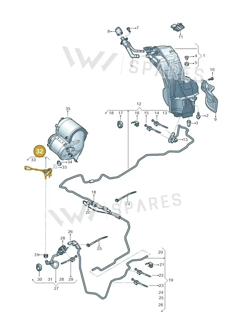 4G0131113E — Volkswagen Touareg (2017-2023) diagram 439253100, position 32