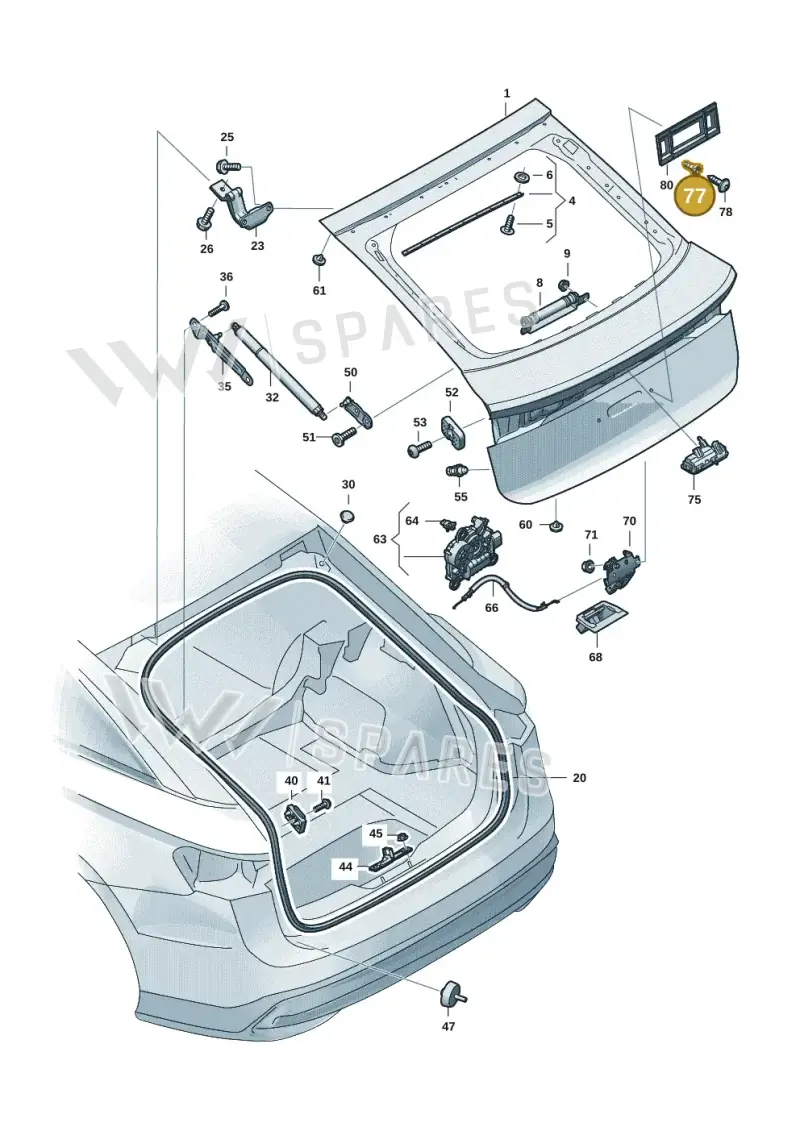 4G0827310A — Volkswagen ID.7 Limousine Pro (2023-) diagram 14b827000, position 77