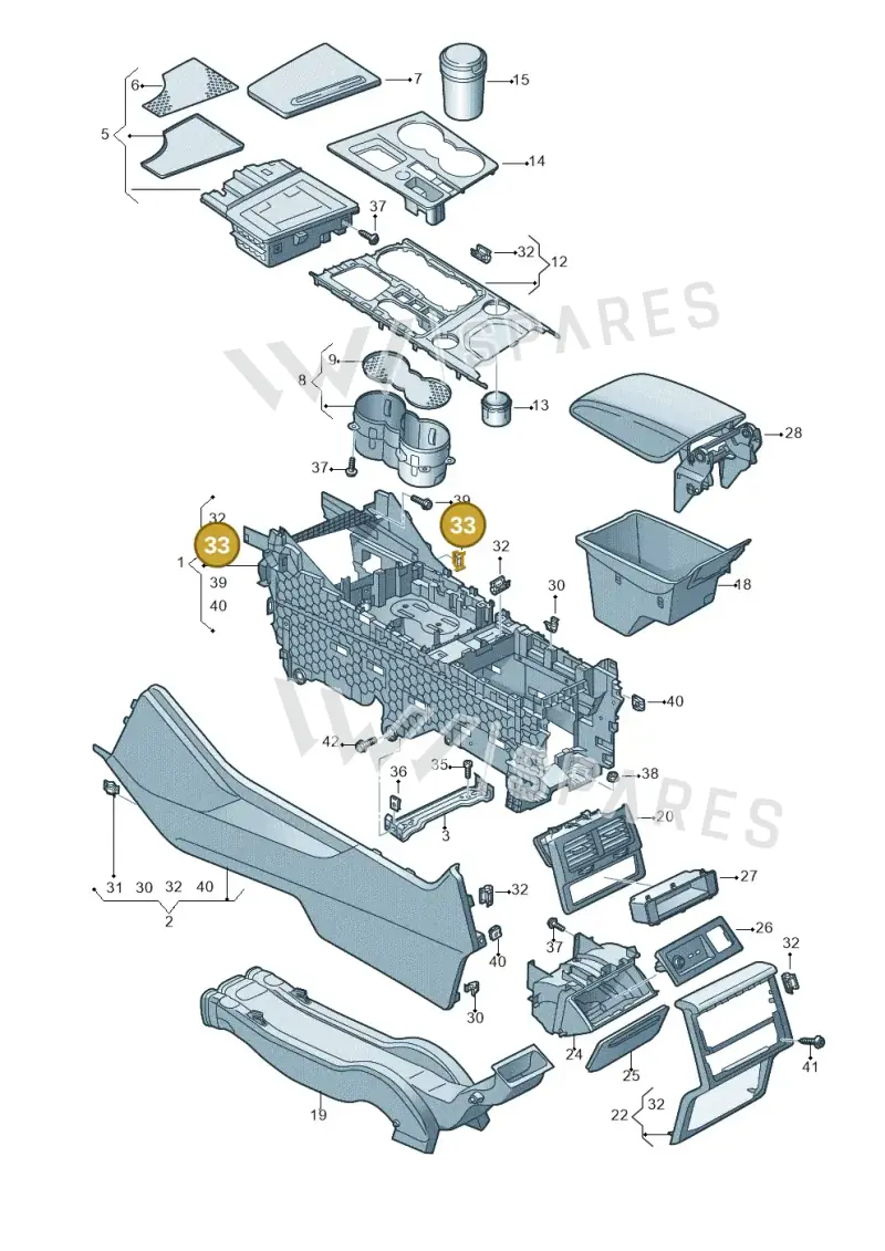 4G0853107 — Volkswagen Touareg (2017-2023) diagram 439863050, position 33