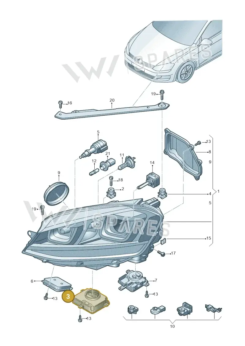 4G0907697F — Volkswagen Golf 1.6 (2015-2019) diagram 746941200, position 3