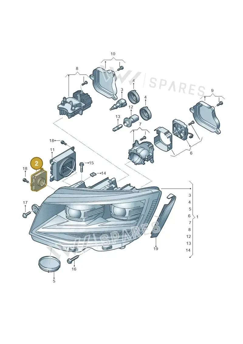 4G0907697F — Volkswagen Caravelle (2015-2019) diagram 861941200, position 2