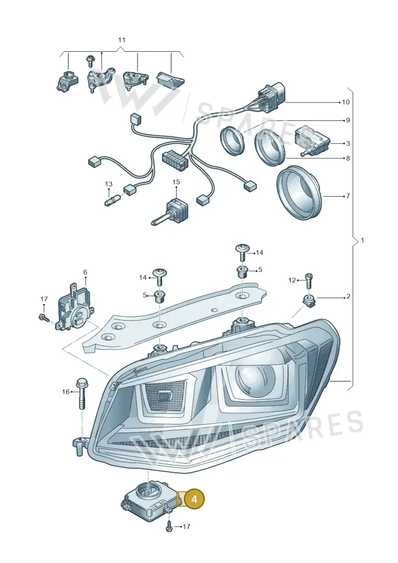 4G0907697F — Volkswagen Caddy kombi (2015-2020) diagram 866941200, position 4