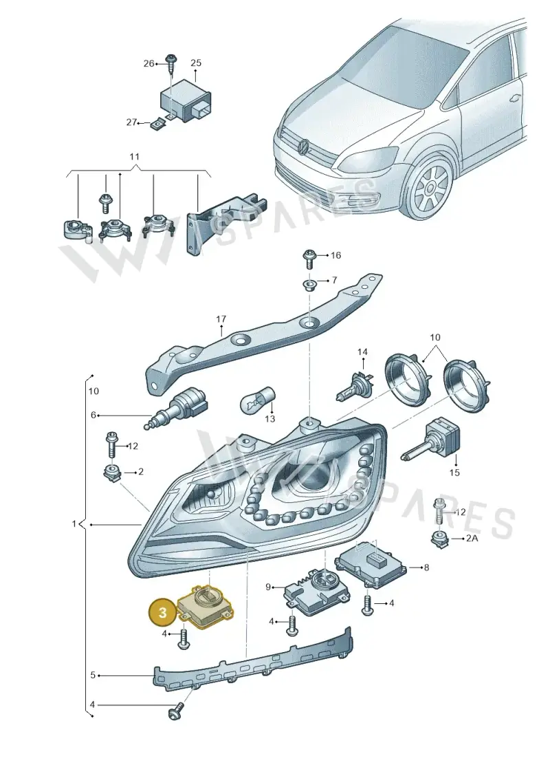 4G0907697 — Volkswagen Sharan BlueMotion (2015-2022) diagram 689941200, position 3