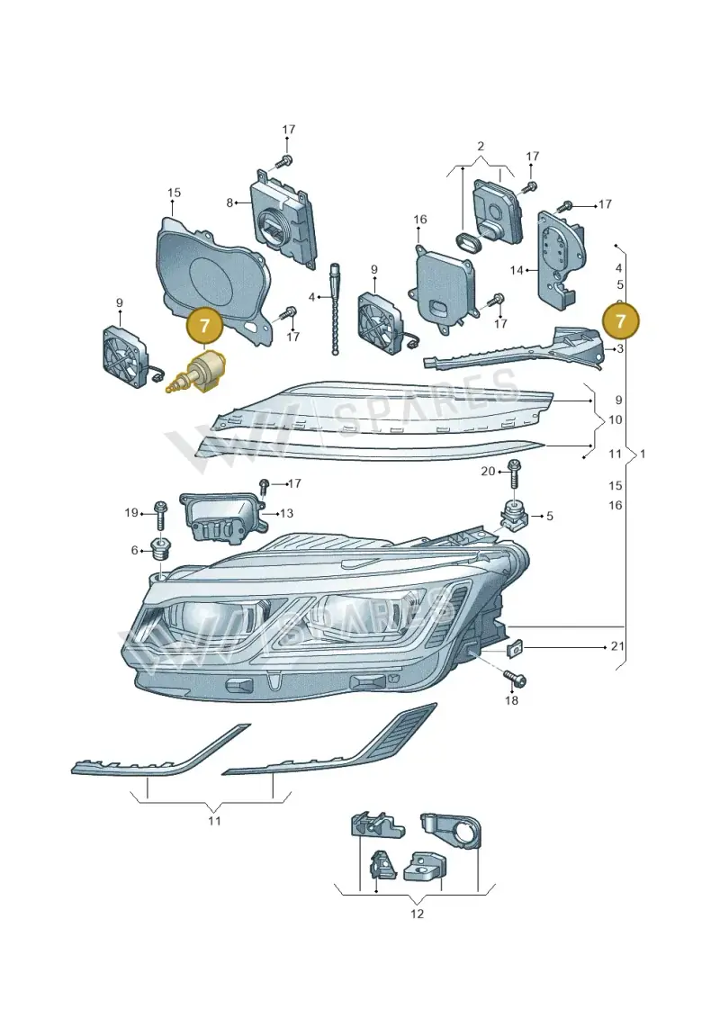 4G0941293 — Volkswagen Touareg (2017-2023) diagram 439941010, position 7