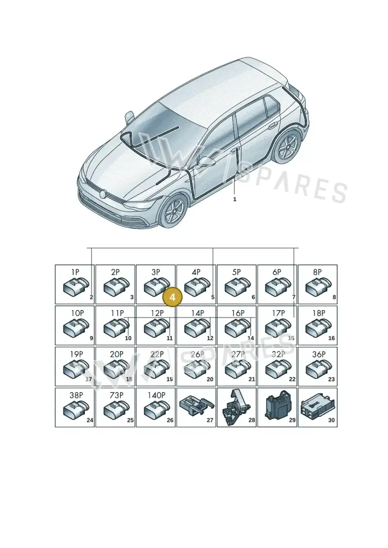4G0972783 — Volkswagen Golf 2.0 BlueMotion (2019-2024) diagram 5h0971090, position 4