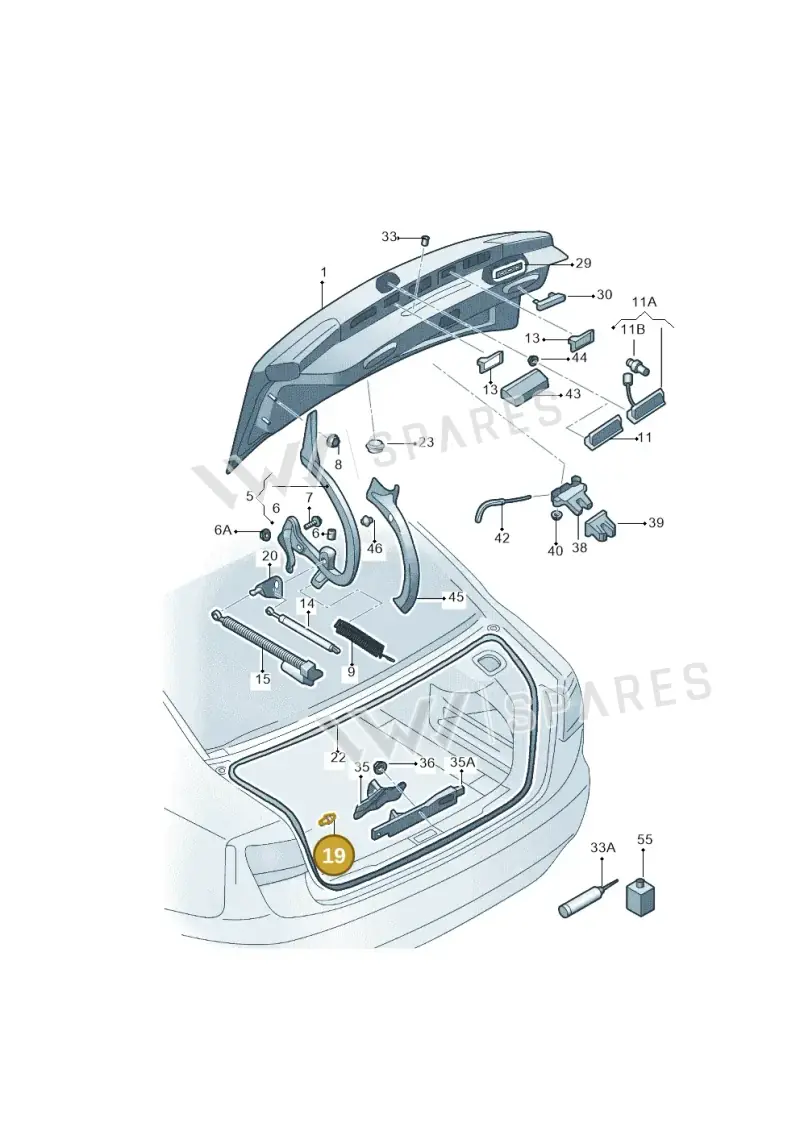 4G8827439A — Volkswagen Phideon (2016-2023) diagram 251827000, position 19