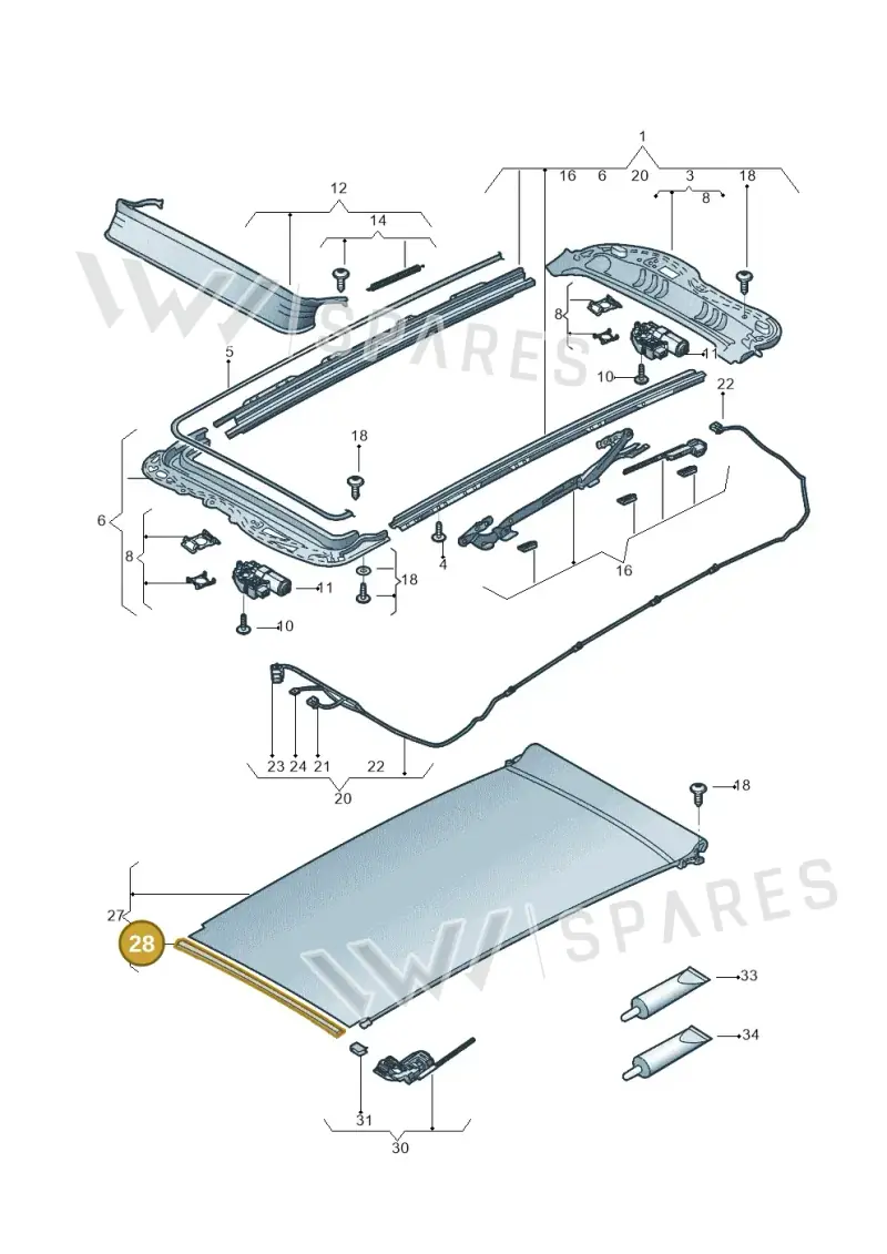 4G9877355 — Volkswagen Golf Estate 1.4 (2014-2017) diagram 796877010, position 28