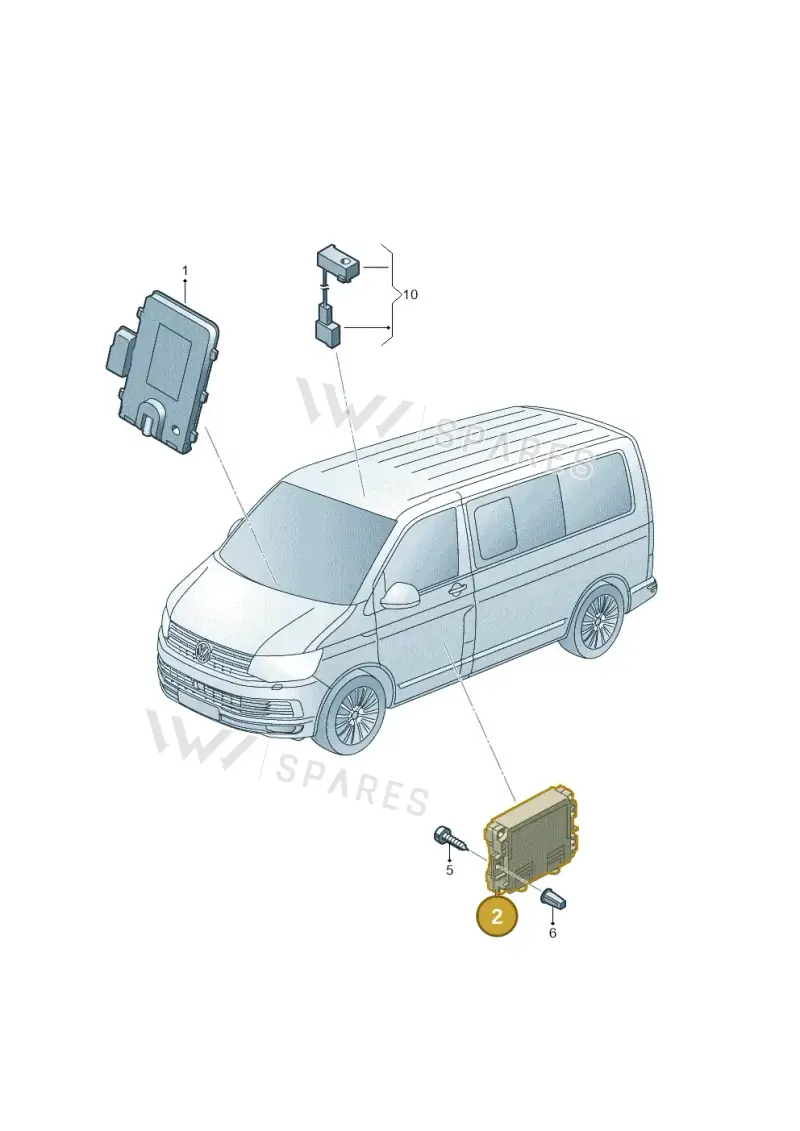 4H0035456 — Volkswagen Caravelle (2015-2019) diagram 861035500, position 2