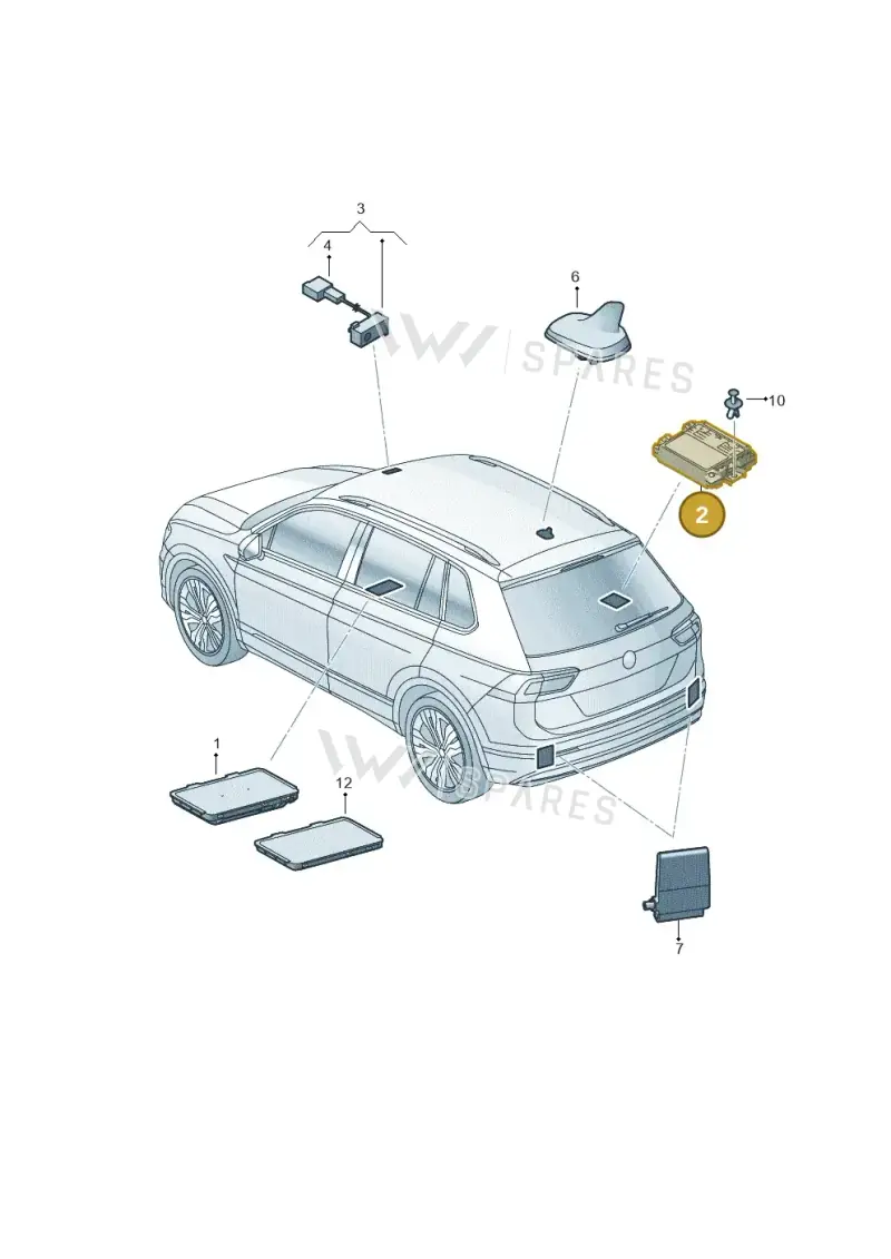 4H0035456 — Volkswagen Tiguan 2.0 4Motion (2016-2024) diagram 884035500, position 2