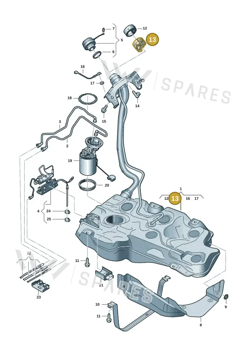 4H0201112A — Volkswagen Golf 2.0 BlueMotion (2019-2024) diagram 5h0201060, position 13