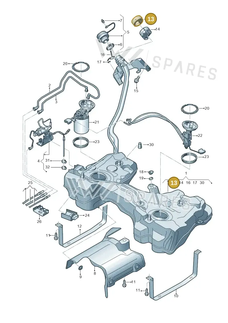 4H0201115A — Volkswagen T-Roc BlueMotion (2017-2024) diagram 813201650, position 13
