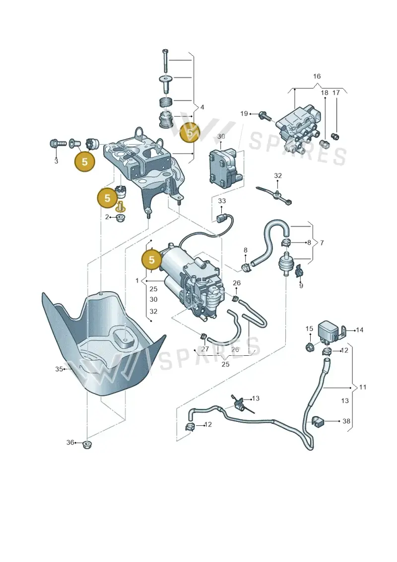4H0698649 — Volkswagen Touareg (2017-2023) diagram 439616030, position 5
