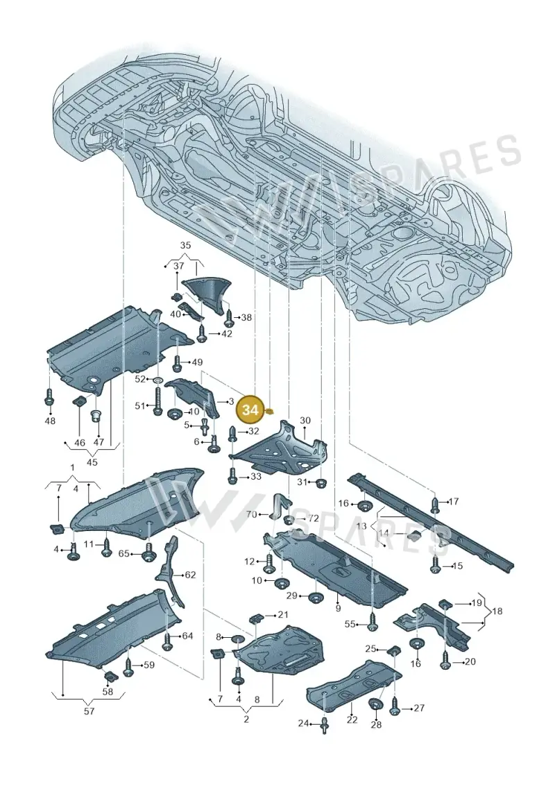 4H0804535 — Volkswagen Touareg (2017-2023) diagram 439825000, position 34