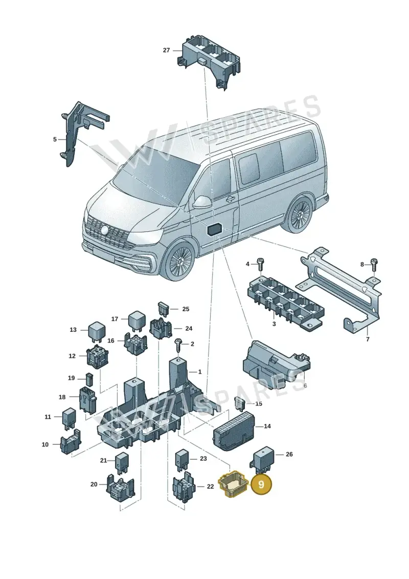 4H0937503B — Volkswagen Transport. multivan (2019-2024) diagram 7ep937010, position 9