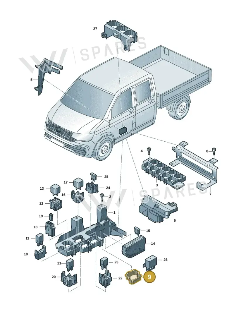 4H0937503B — Volkswagen Single-cab transp. (2019-2024) diagram 7fp937010, position 9