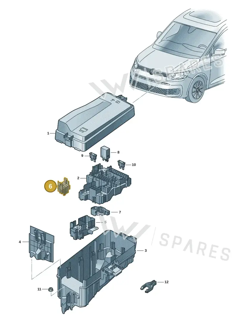 4H0937529 — Volkswagen Caddy Maxi Kombi (2020-2024) diagram 2ka937010, position 6