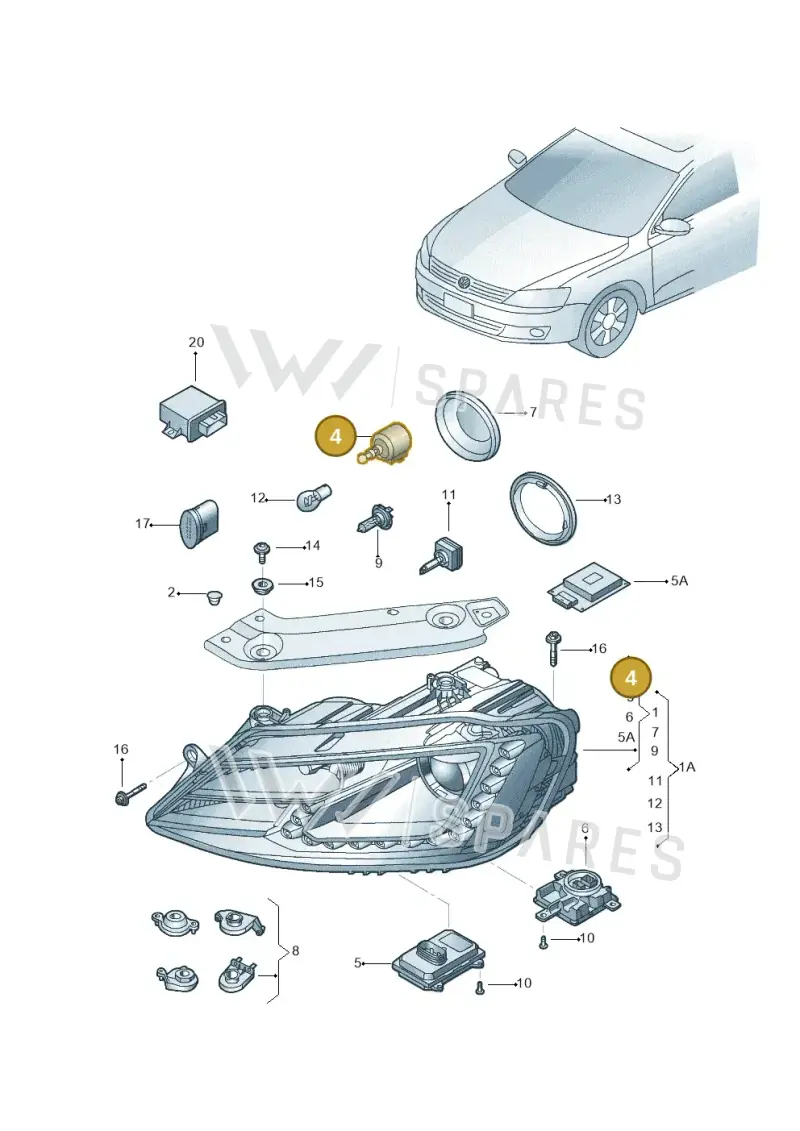 4H0941295 — Volkswagen Jetta 1.6 (2014-2018) diagram 692941100, position 4