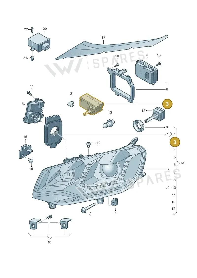 4H0941295 — Volkswagen Touareg (2010-2012) diagram 693941200, position 3
