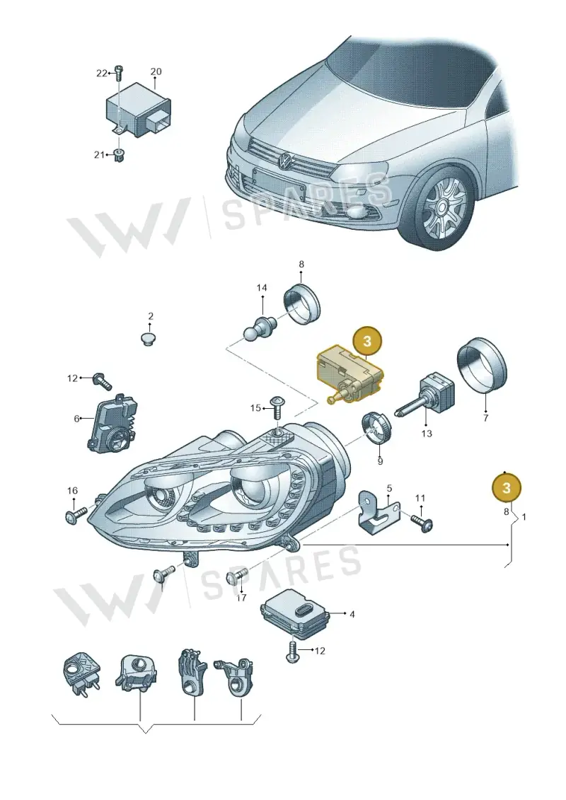 4H0941295 — Volkswagen Eos BlueMotion (2010-2015) diagram 712941200, position 3