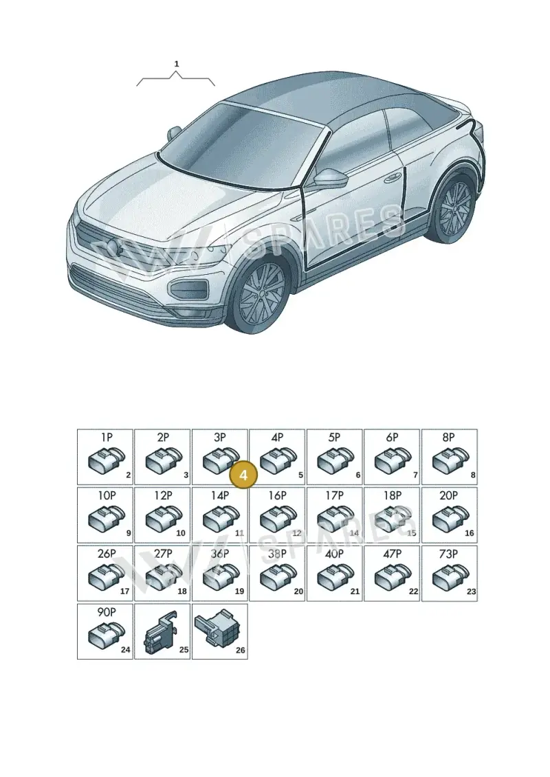 4H0972773 — Volkswagen T-Roc convertible 1.5 (2019-2024) diagram 2gk971081, position 4