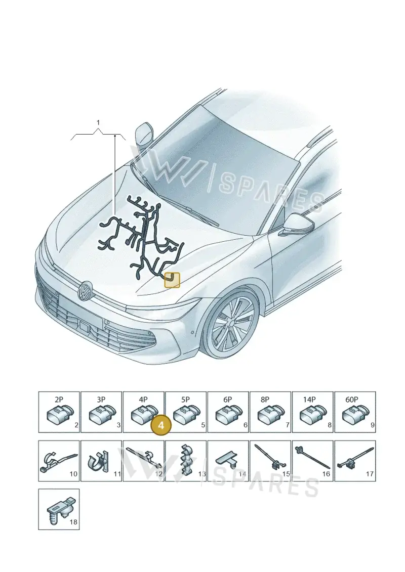 4H0973704 — Volkswagen Passat estate (2023-) diagram 3j0971250, position 4