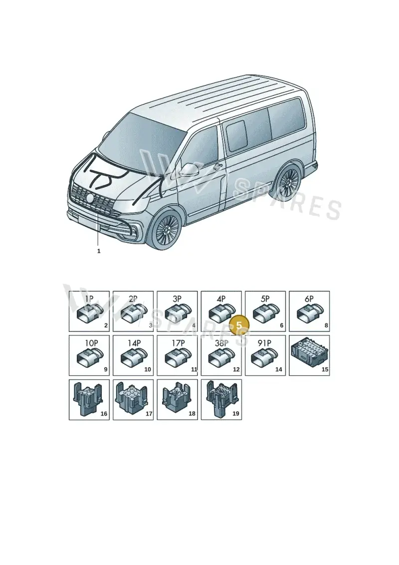 4H0973712A — Volkswagen Transport. multivan (2019-2024) diagram 7em971088, position 5