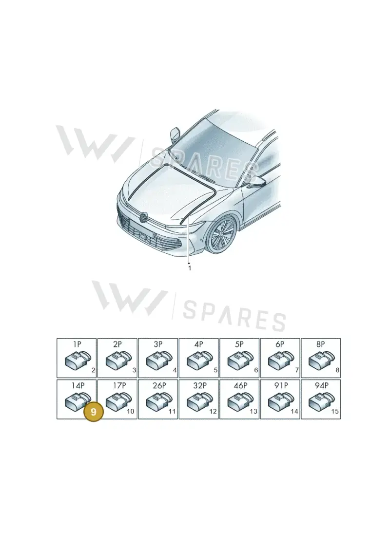 4H0973717 — Volkswagen Passat estate (2023-) diagram 3j0971800, position 9